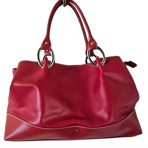 Tommy Hilfiger Red Faux Leather Slouchy Large Handbag